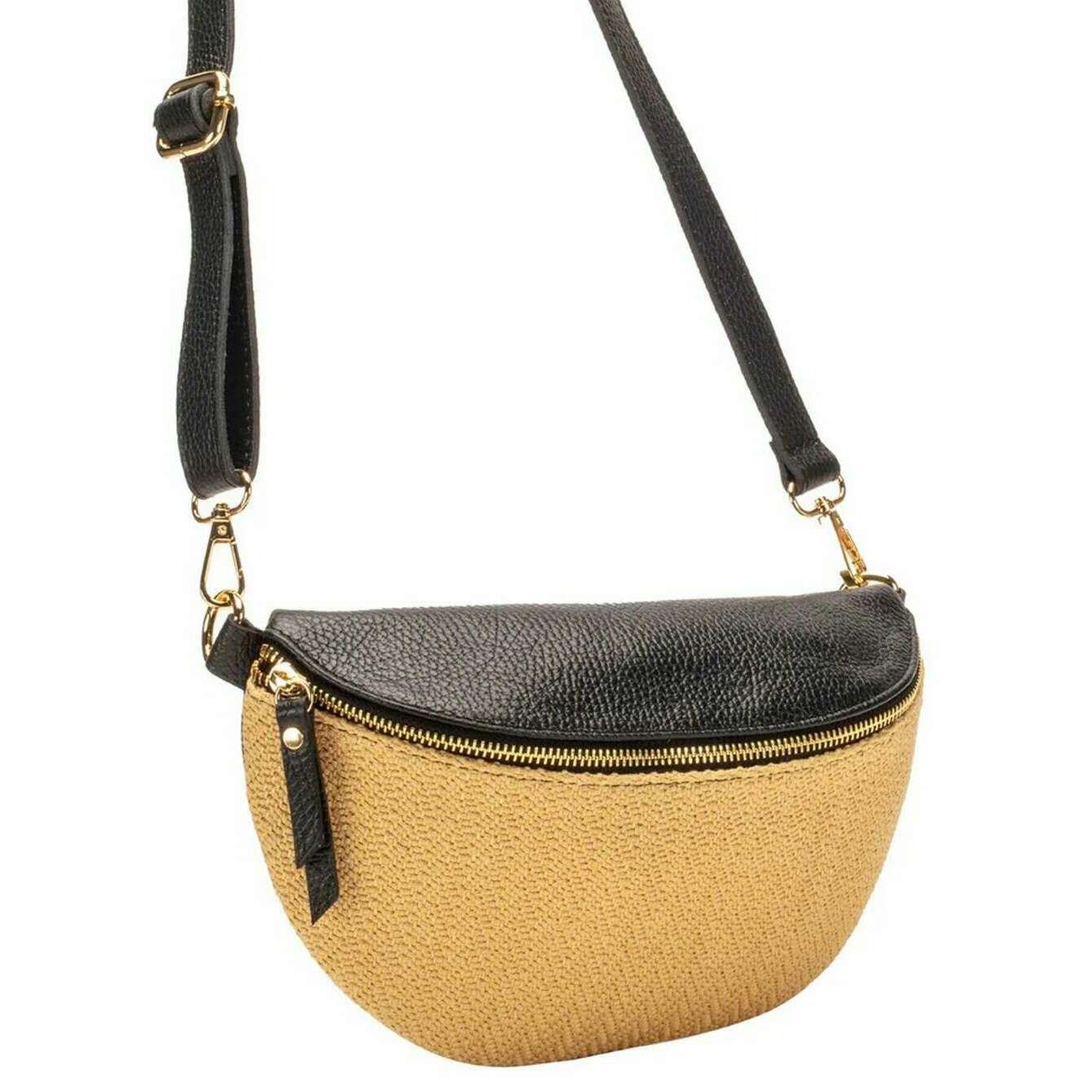 Elie Beaumont Raffia Sling Bag - Black - Image 5