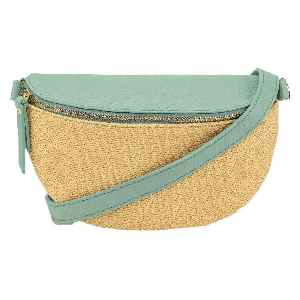 Elie Beaumont Raffia Sling Bag - Mint Green