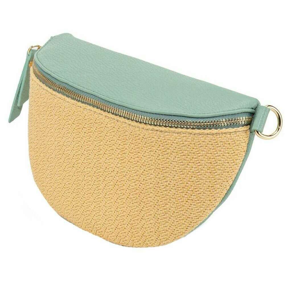 Elie Beaumont Raffia Sling Bag - Mint Green - Image 2