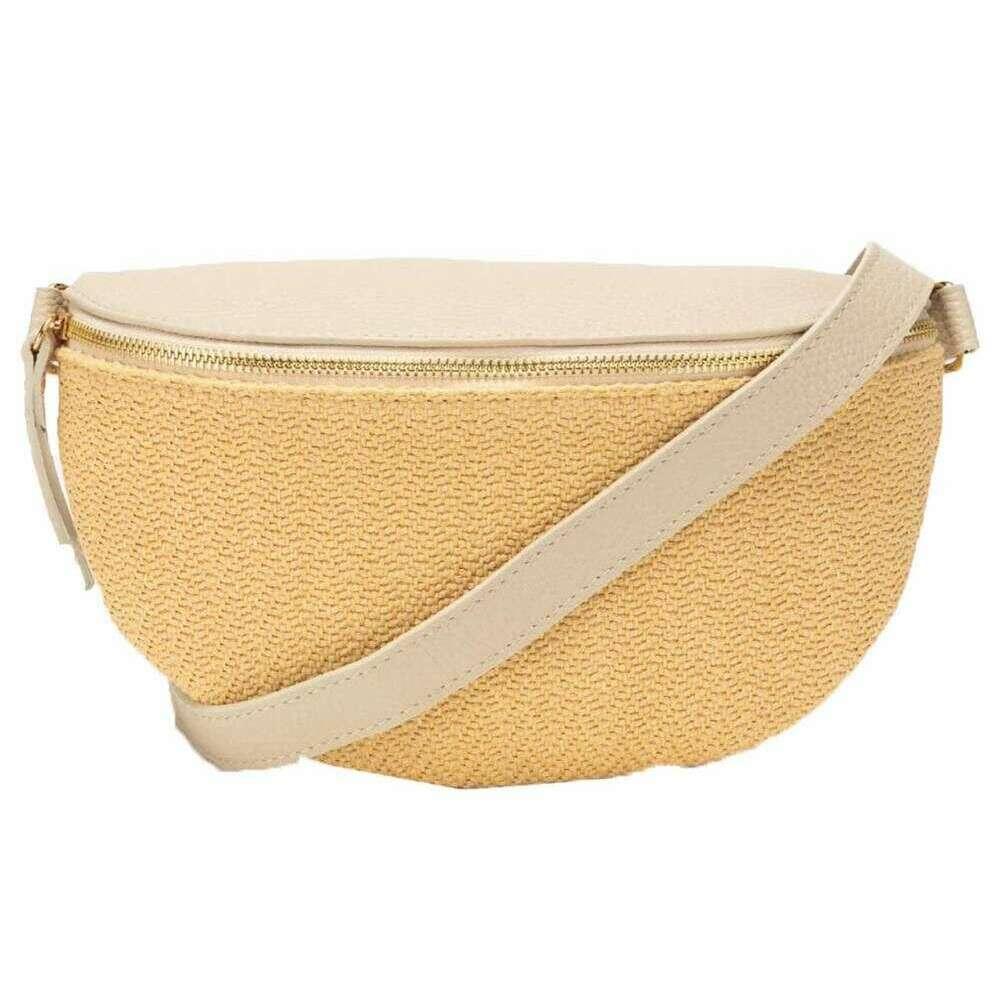 Elie Beaumont Raffia Sling Bag - Stone Beige