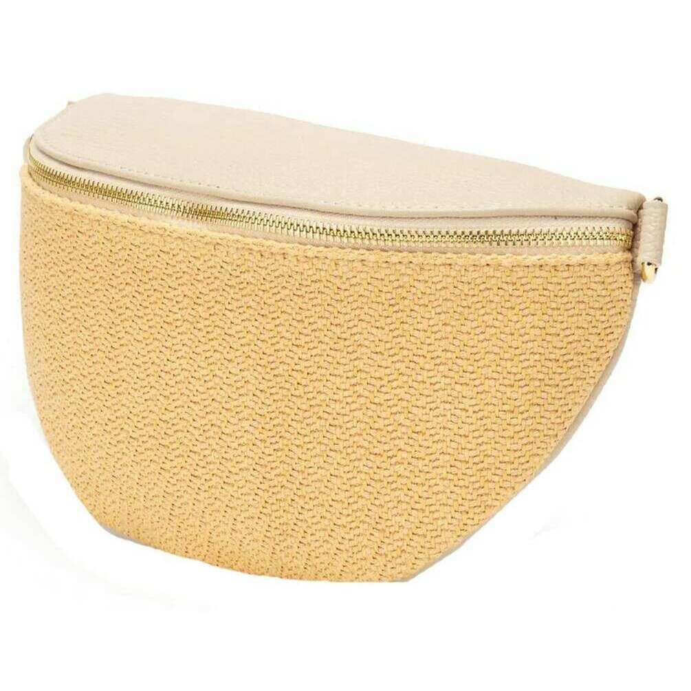 Elie Beaumont Raffia Sling Bag - Stone Beige - Image 2