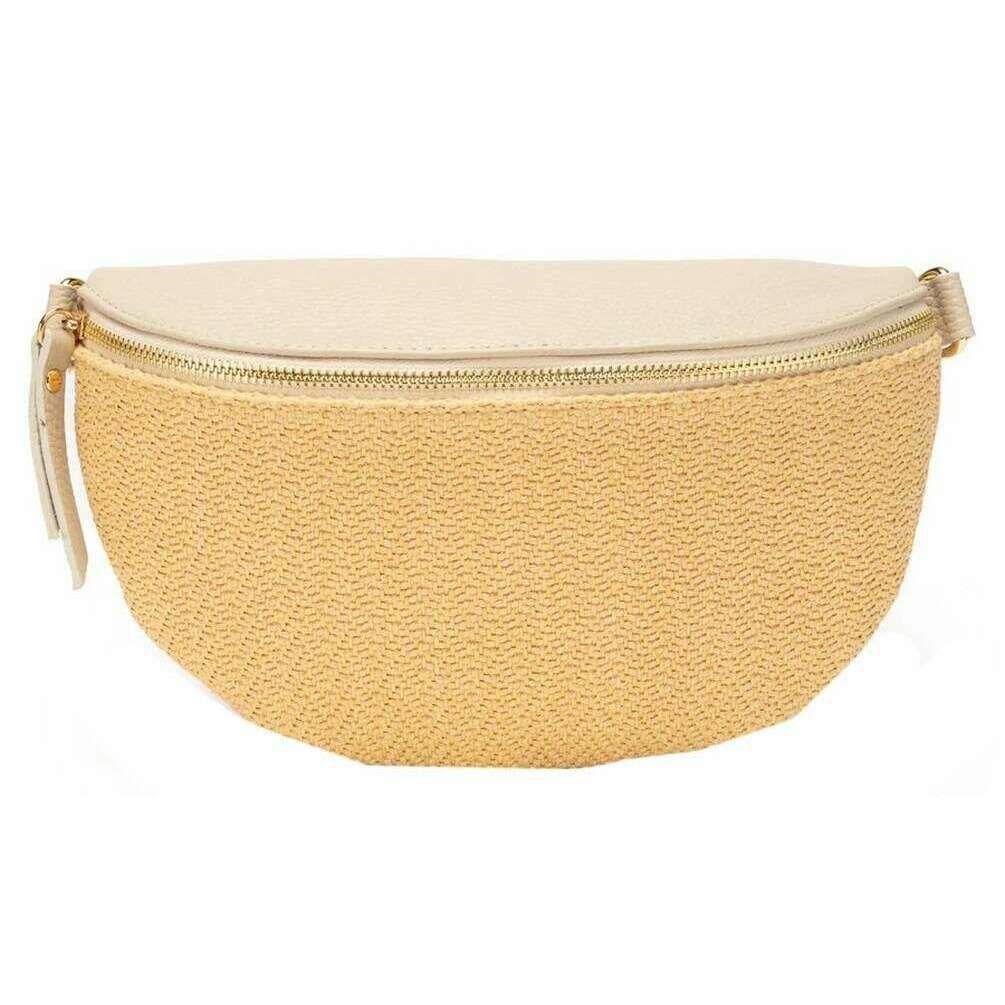 Elie Beaumont Raffia Sling Bag - Stone Beige - Image 3