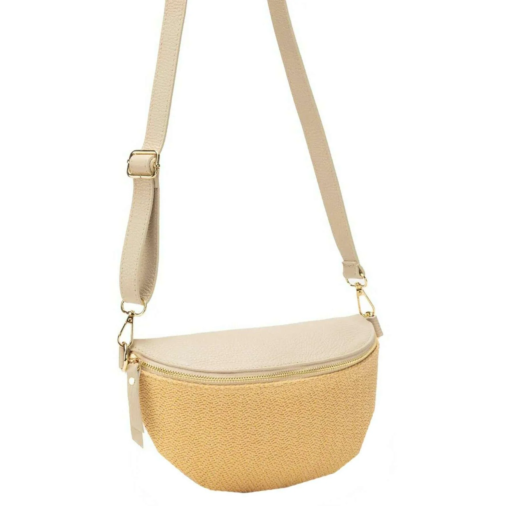 Elie Beaumont Raffia Sling Bag - Stone Beige - Image 4