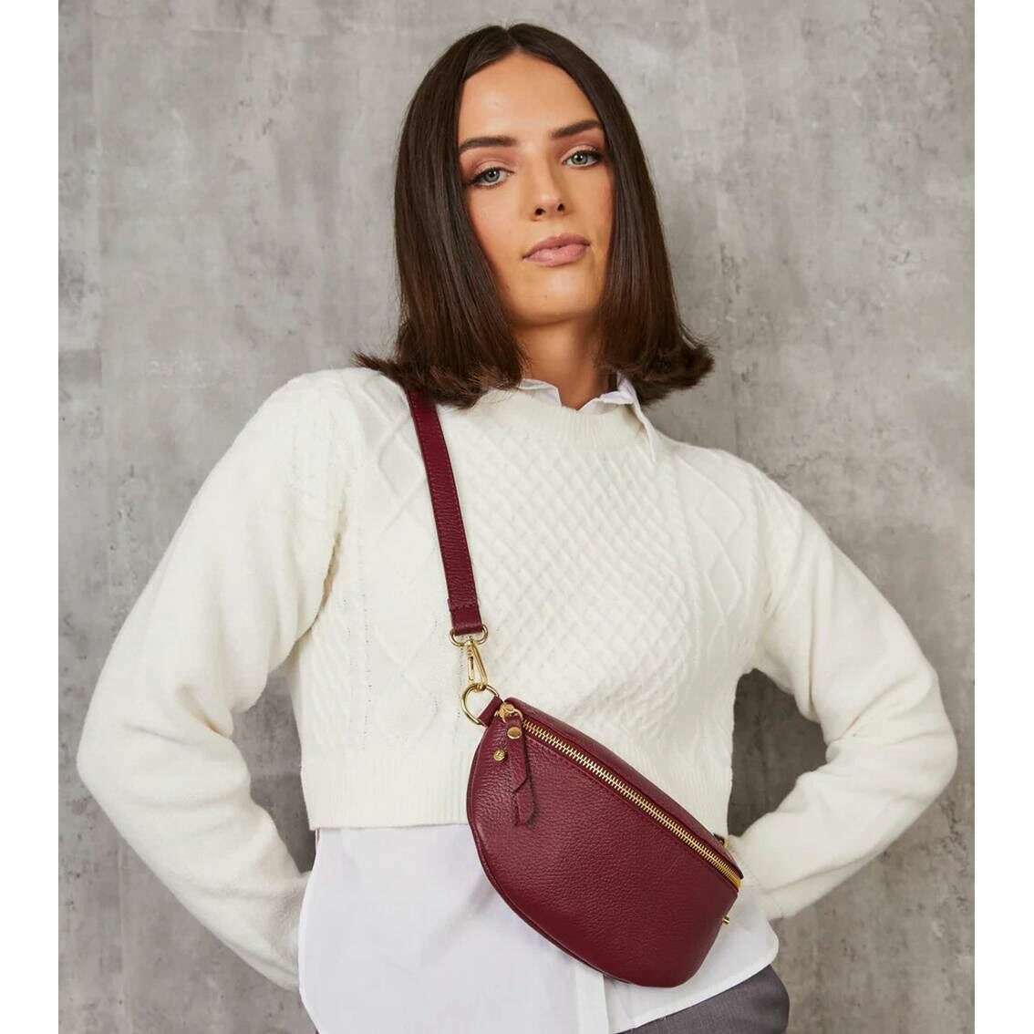 Elie Beaumont Sling Bag - Wine - Image 5