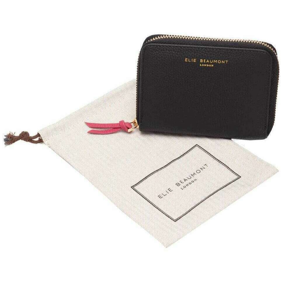 Elie Beaumont Zipper Purse - Black/Berry Pink - Image 4