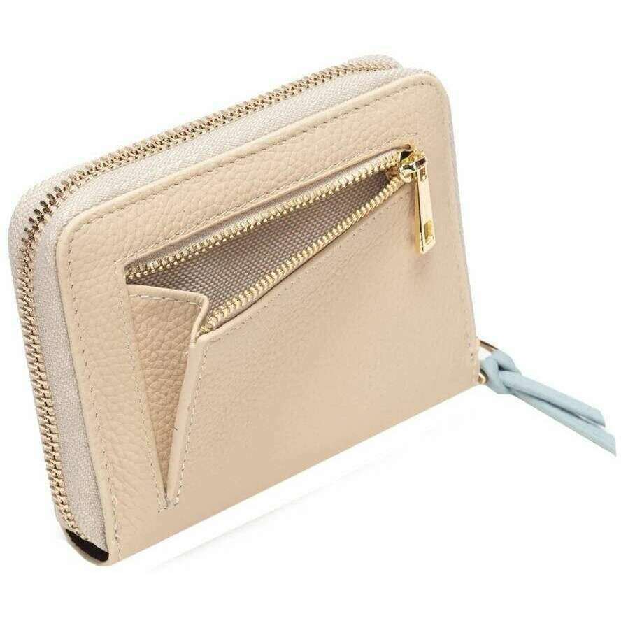 Elie Beaumont Zipper Purse - Stone Beige/Blue - Image 3