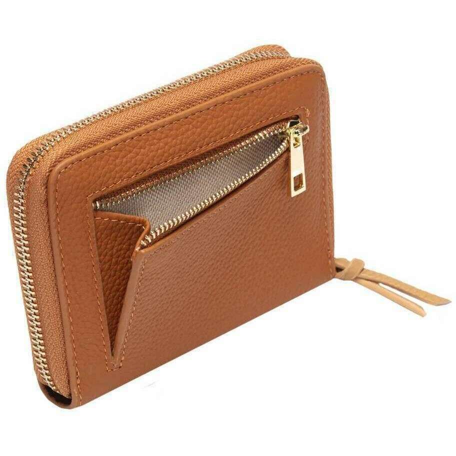 Elie Beaumont Zipper Purse - Tan Brown/Coffee Beige - Image 3