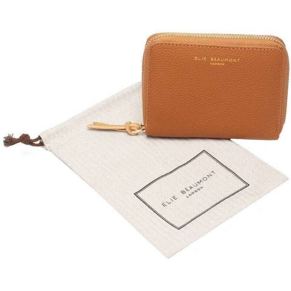 Elie Beaumont Zipper Purse - Tan Brown/Coffee Beige - Image 4