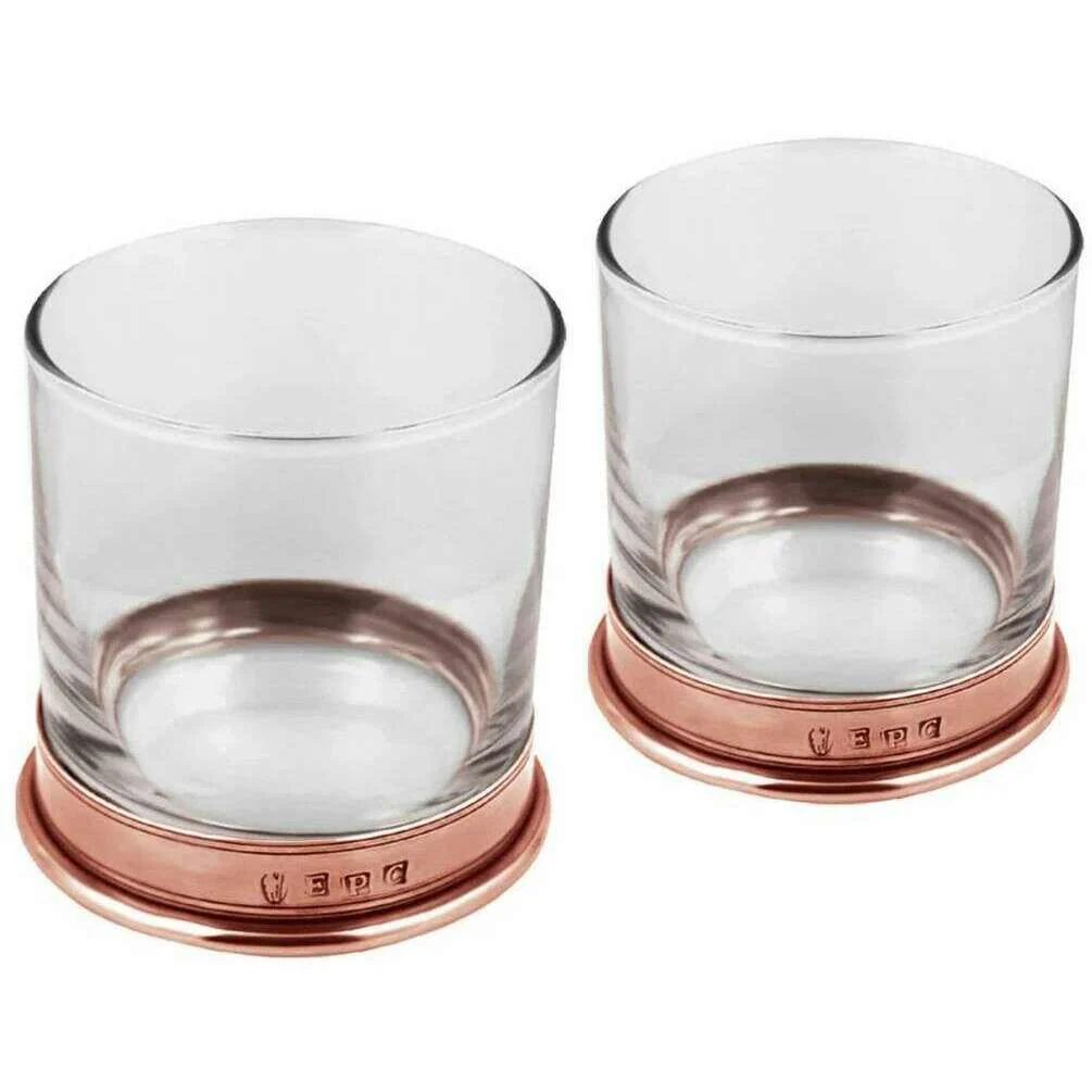 English Pewter Company 11oz Double Tumbler Set - Clear/Rose Gold