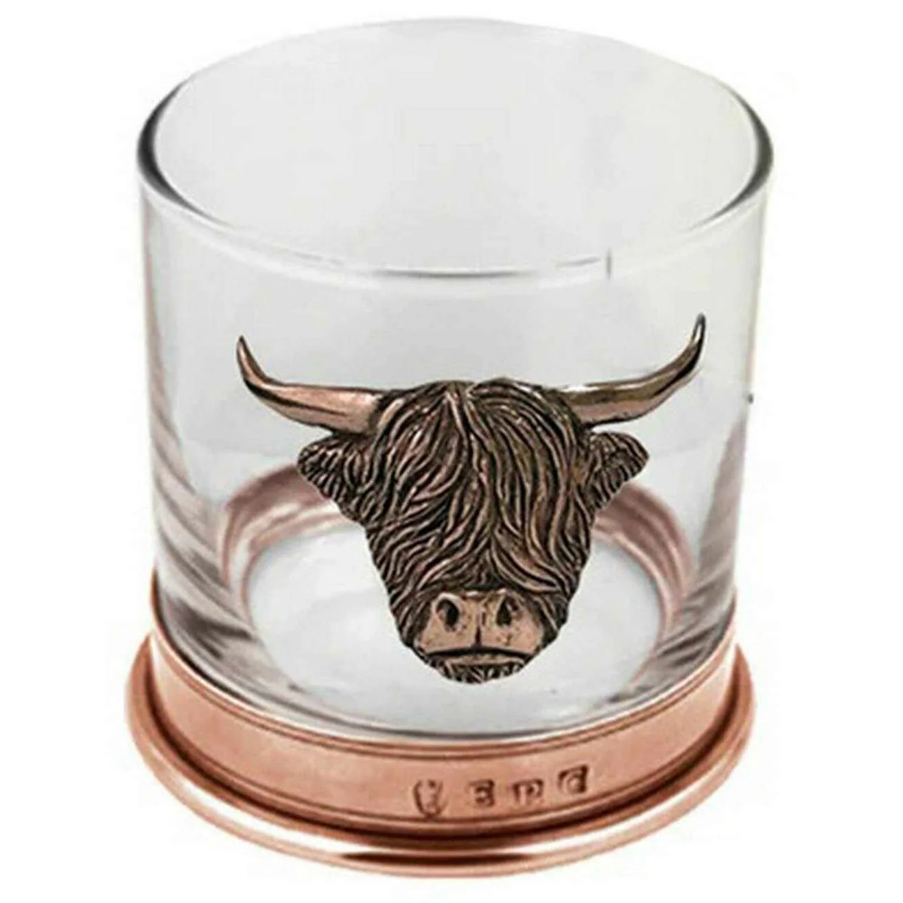English Pewter Company 11oz Highland Cow Tumbler - Copper Orange/Clear