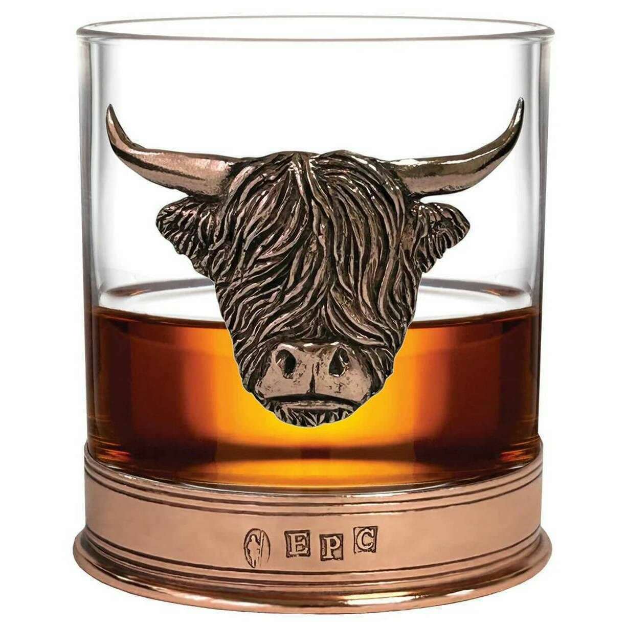 English Pewter Company 11oz Highland Cow Tumbler - Copper Orange/Clear - Image 2