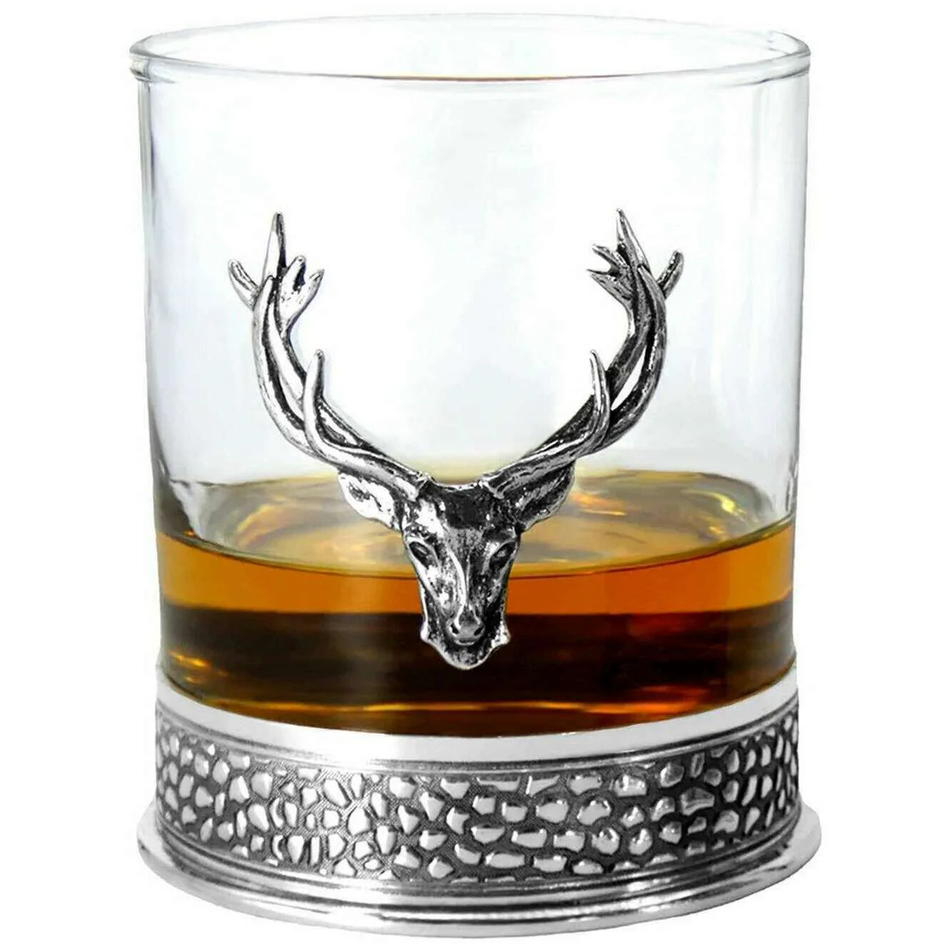 English Pewter Company 11oz Regal Stag Single Tumbler - Silver/Clear