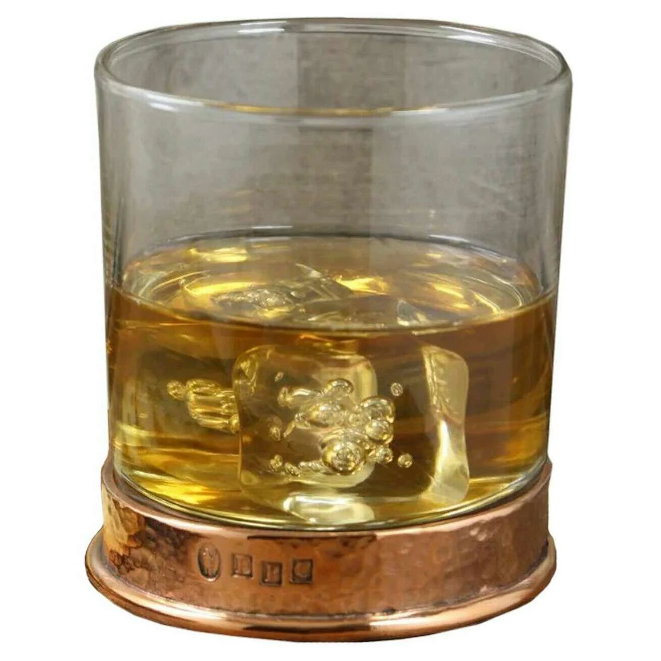 English Pewter Company 11oz Single Hammered Tumbler - Clear/Rose Gold - Image 2