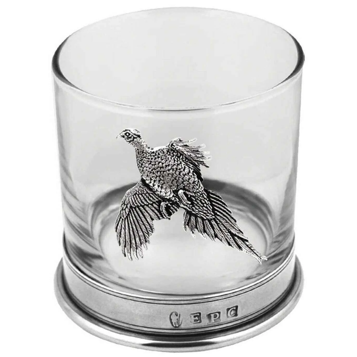 English Pewter Company 11oz Single Pheasant Tumbler - Silver/Clear