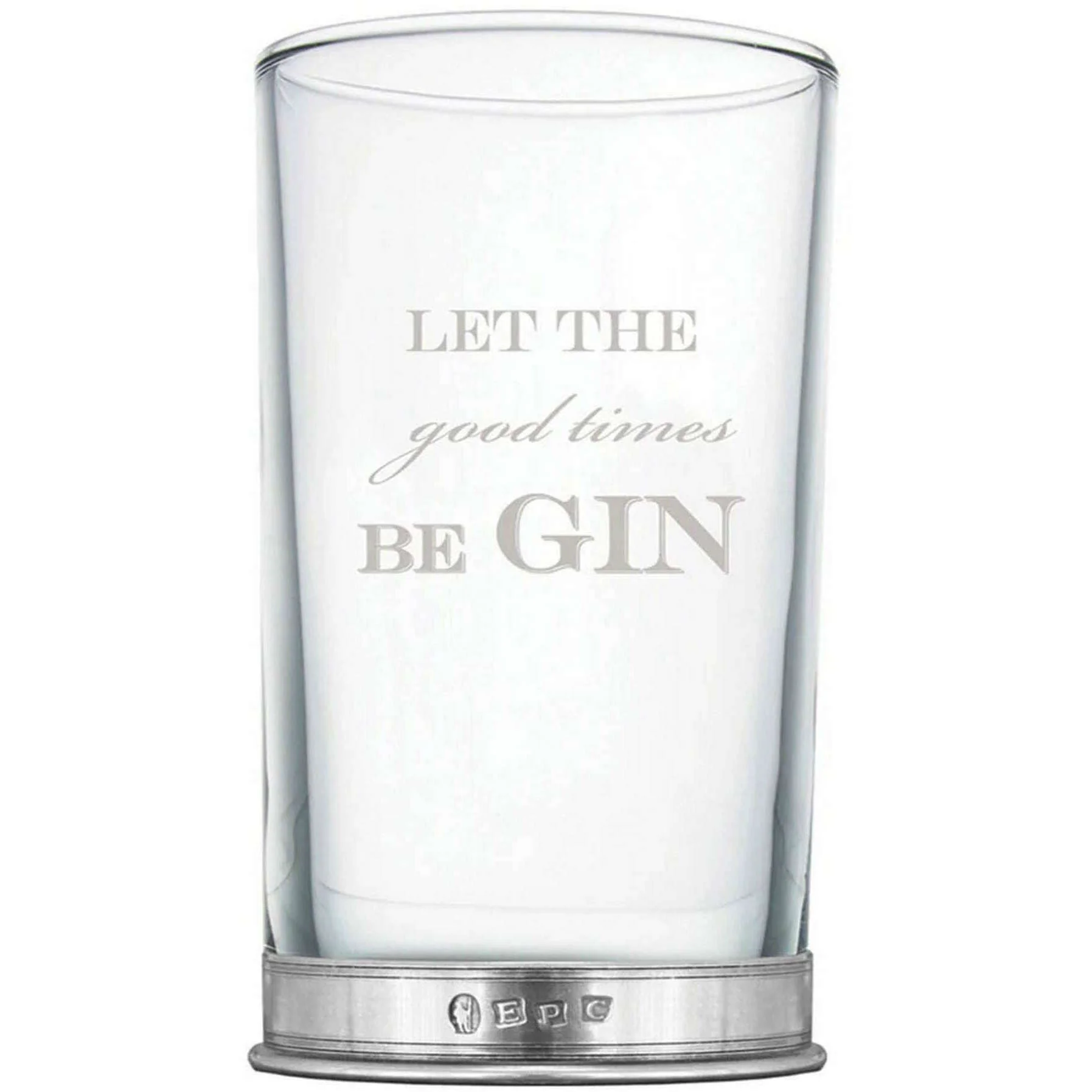 English Pewter Company 12oz Good Times Single Gin Highball Glass - Clear