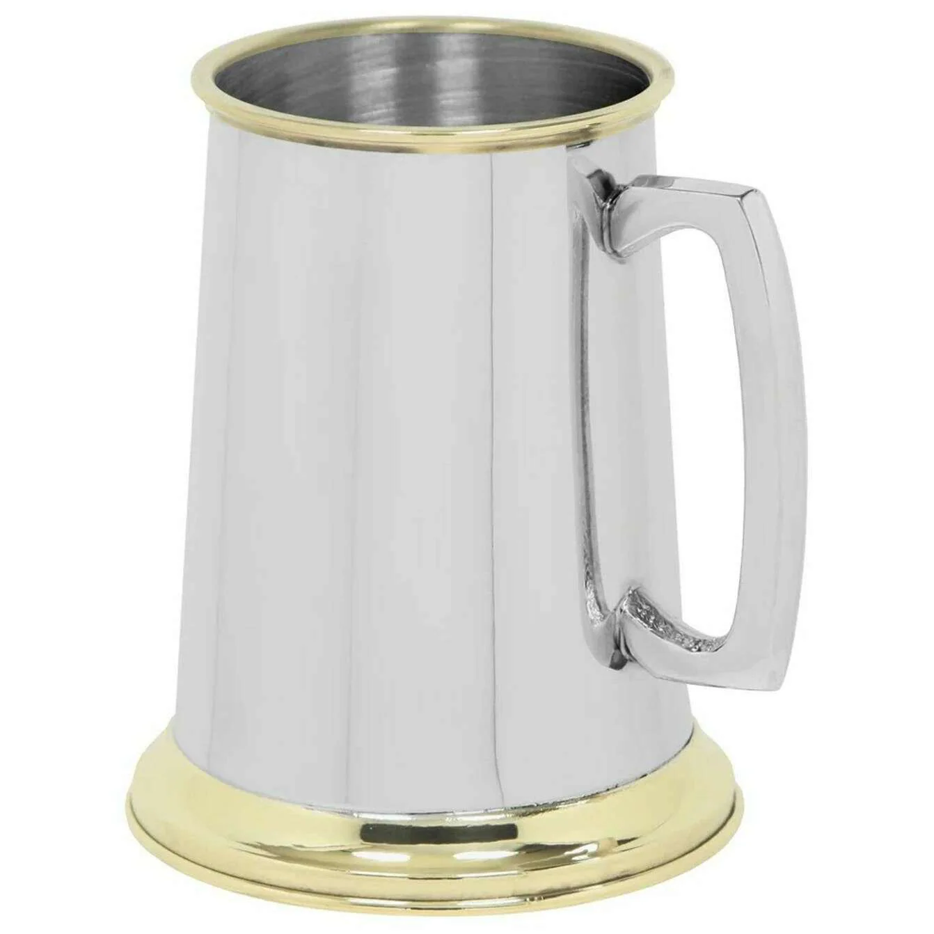 English Pewter Company 1pt Berkshire Tankard - Silver/Gold - Image 2