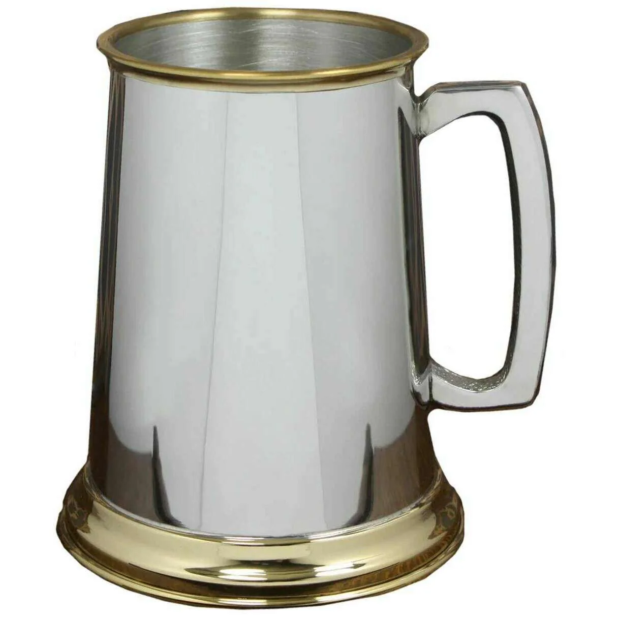 English Pewter Company 1pt Berkshire Tankard - Silver/Gold - Image 3