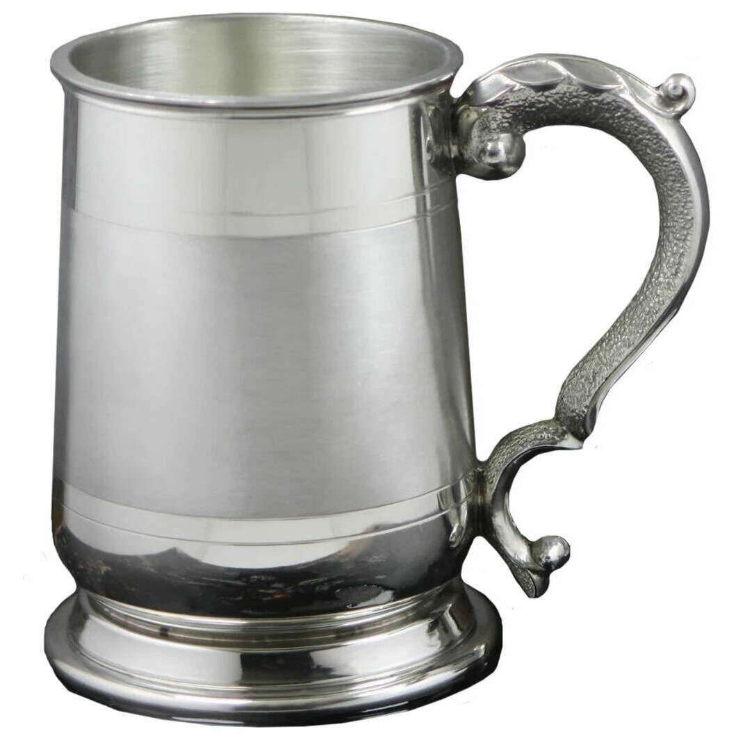 English Pewter Company 1pt Cavalier Satin Band Tankard - Silver - Image 3