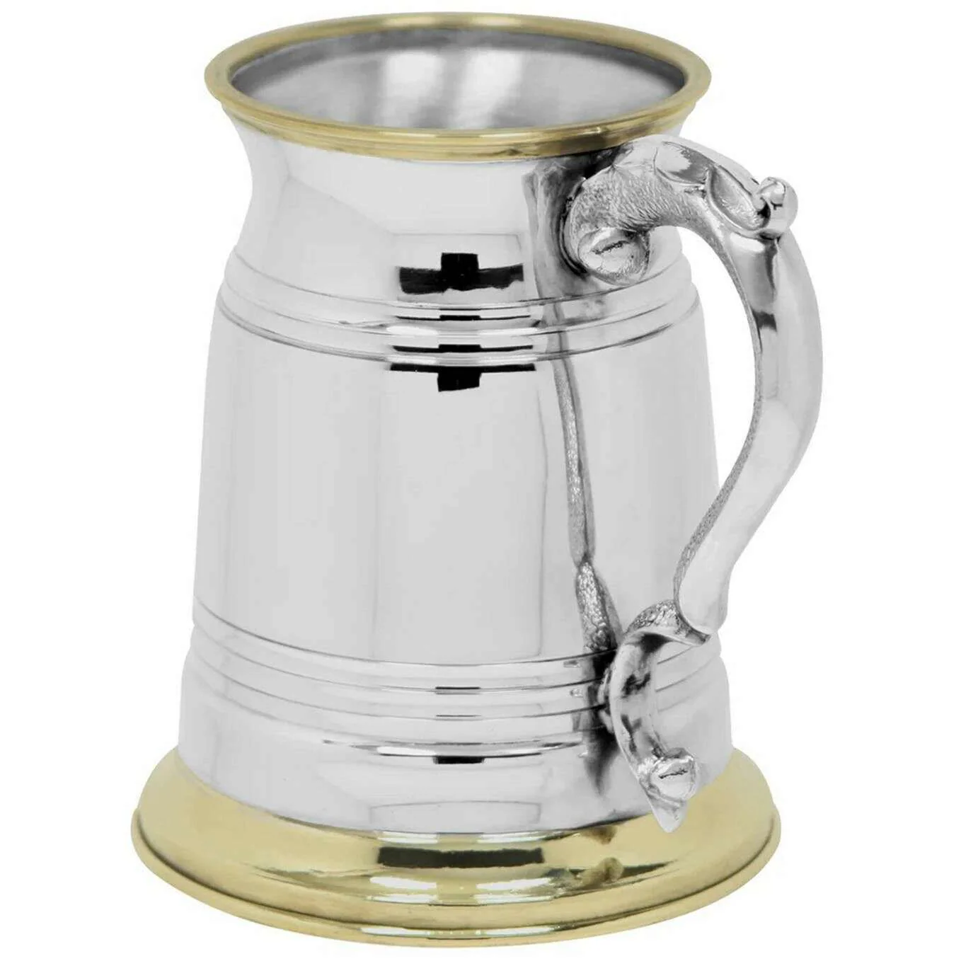 English Pewter Company 1pt Cumbrian Tankard - Silver/Gold - Image 2