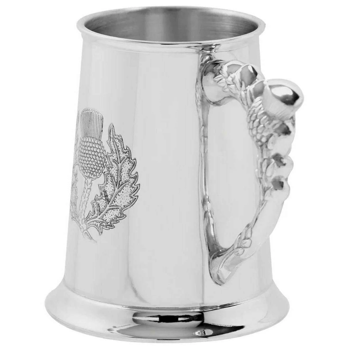 English Pewter Company 1pt Embossed Thistle Tankard - Silver - Image 2