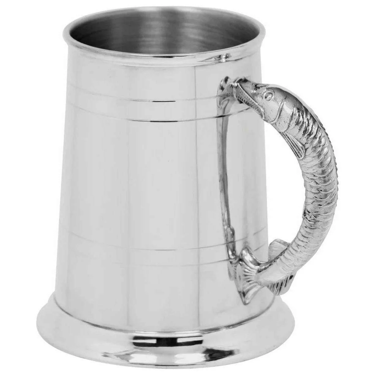 English Pewter Company 1pt Fish Handle Tankard - Silver - Image 2