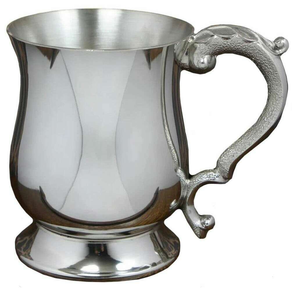 English Pewter Company 1pt Georgian Tankard - Silver - Image 3