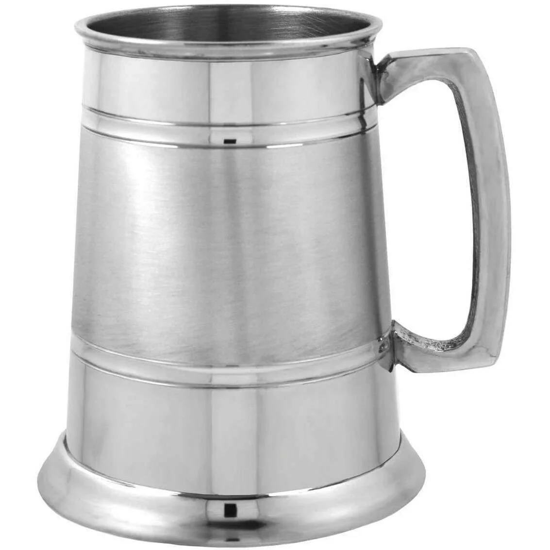 English Pewter Company 1pt Groove Satin Band Tankard - Silver