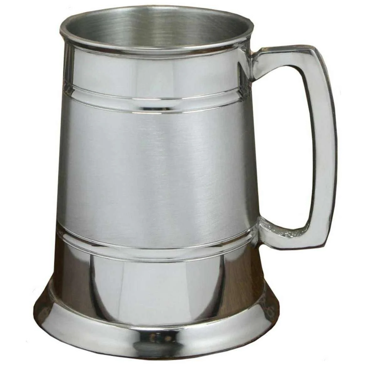 English Pewter Company 1pt Groove Satin Band Tankard - Silver - Image 3