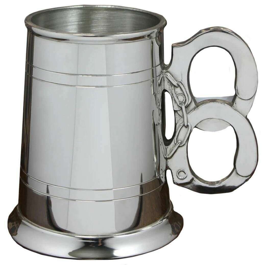 English Pewter Company 1pt Handcuff Tankard - Silver - Image 3