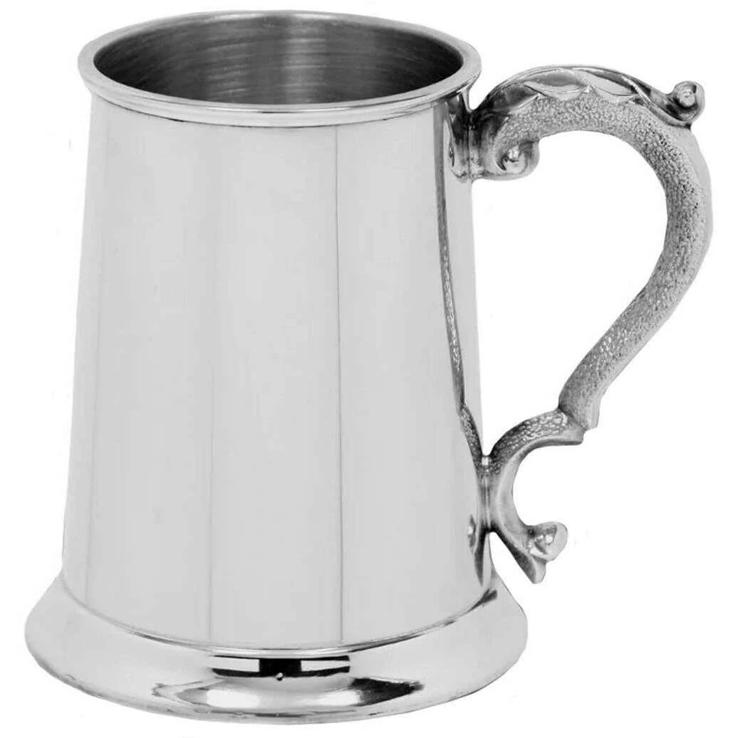 English Pewter Company 1pt Plain Straight Tankard - Silver - Image 3