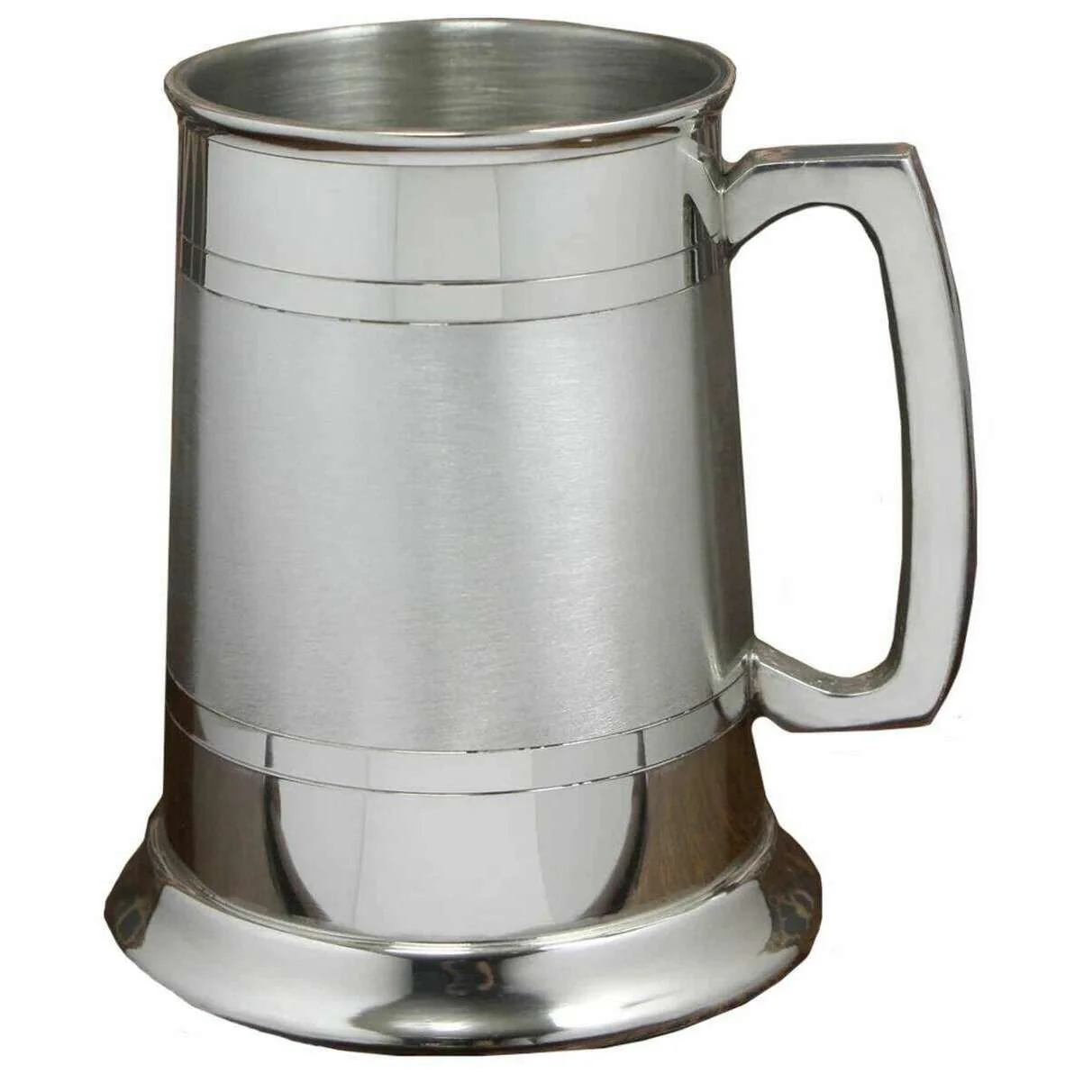 English Pewter Company 1pt Satin Band Tankard - Silver - Image 2