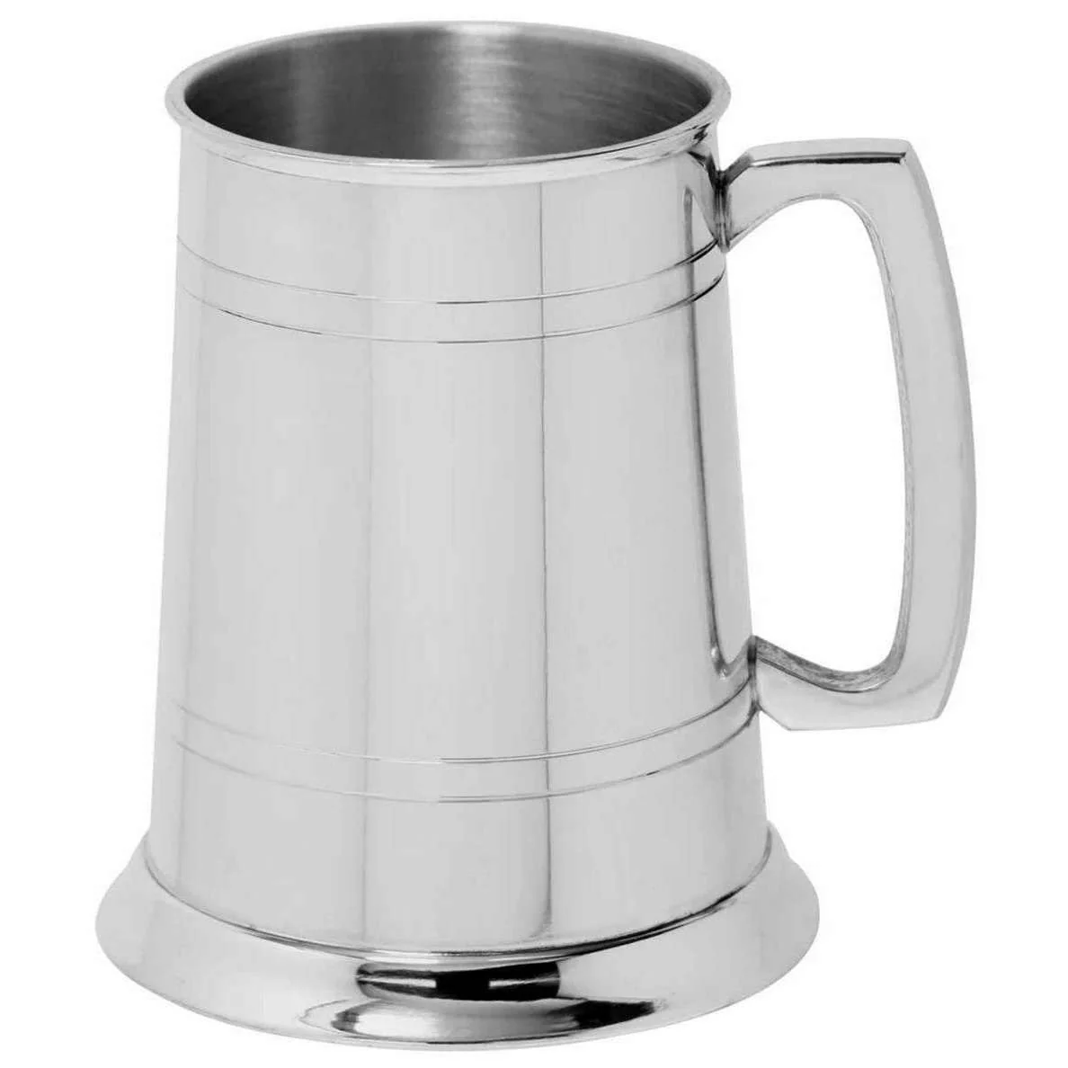 English Pewter Company 1pt Straight 2 Line Tankard - Silver