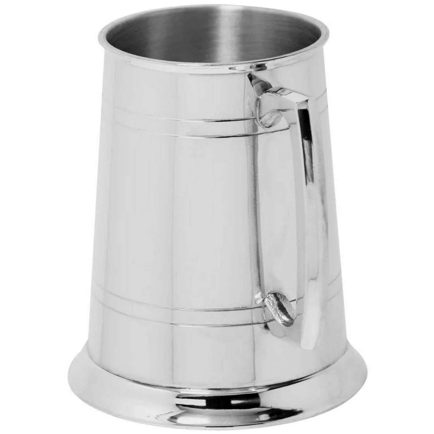 English Pewter Company 1pt Straight 2 Line Tankard - Silver - Image 2