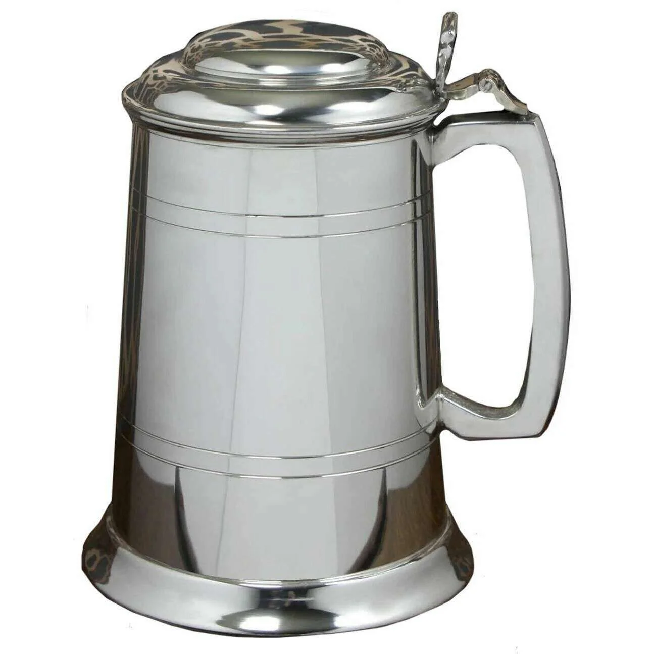 English Pewter Company 1pt Straight Lid Tankard - Silver - Image 3