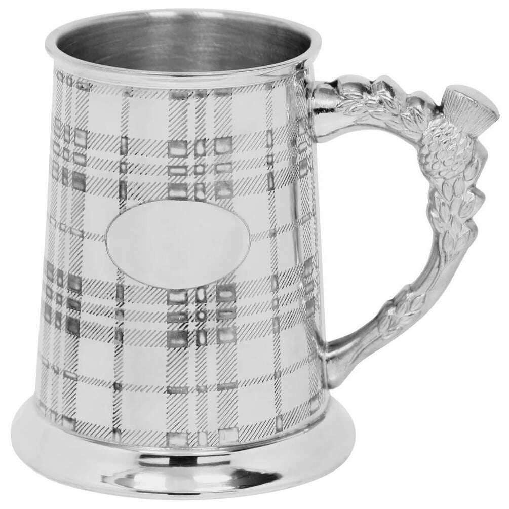 English Pewter Company 1pt Tartan Tankard - Silver