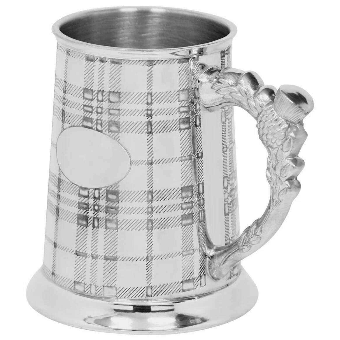 English Pewter Company 1pt Tartan Tankard - Silver - Image 2