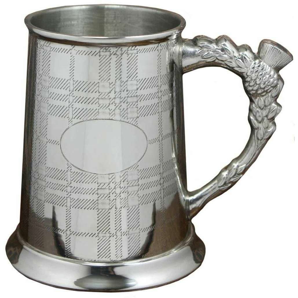 English Pewter Company 1pt Tartan Tankard - Silver - Image 3