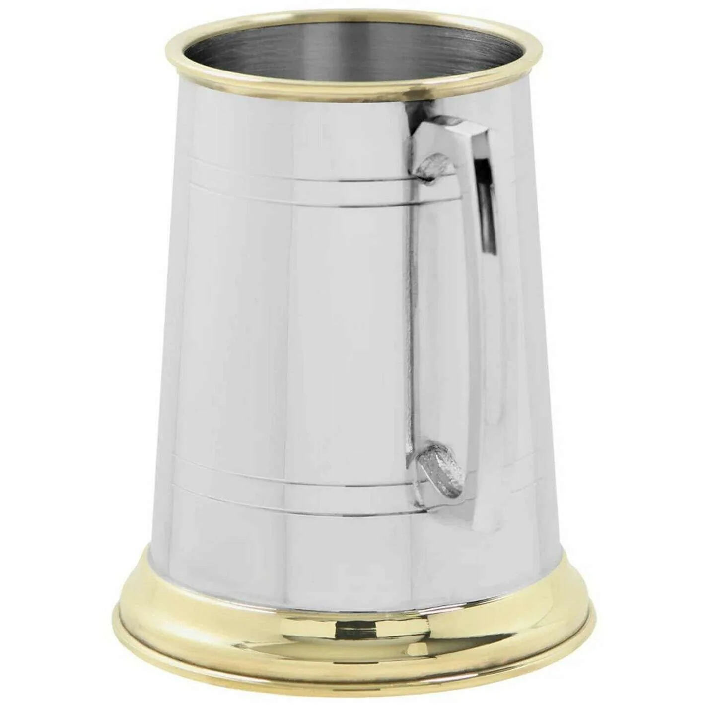 English Pewter Company 1pt Warwick Tankard - Silver/Gold - Image 2
