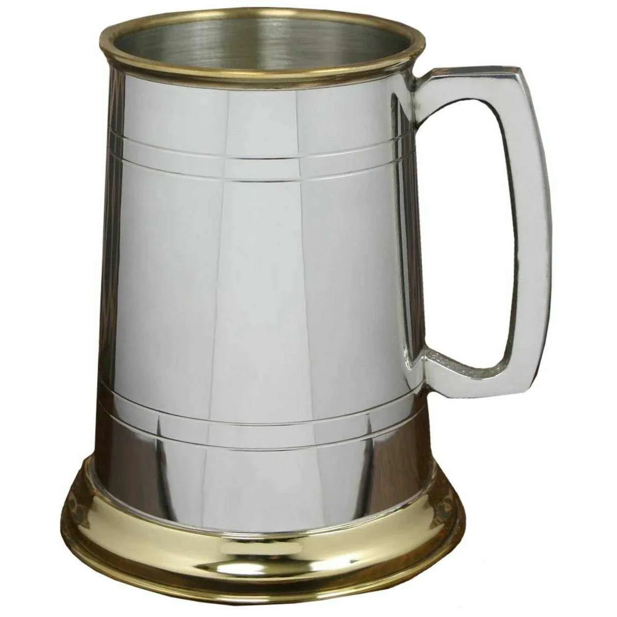 English Pewter Company 1pt Warwick Tankard - Silver/Gold - Image 3