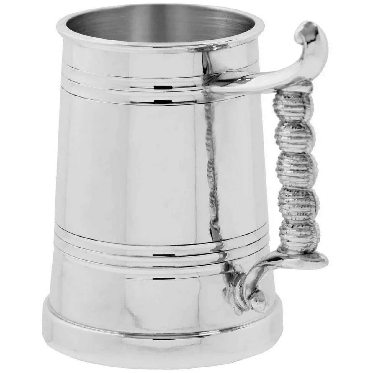 English Pewter Company 1pt Worcester Rope Handle Tankard - Silver - Image 2