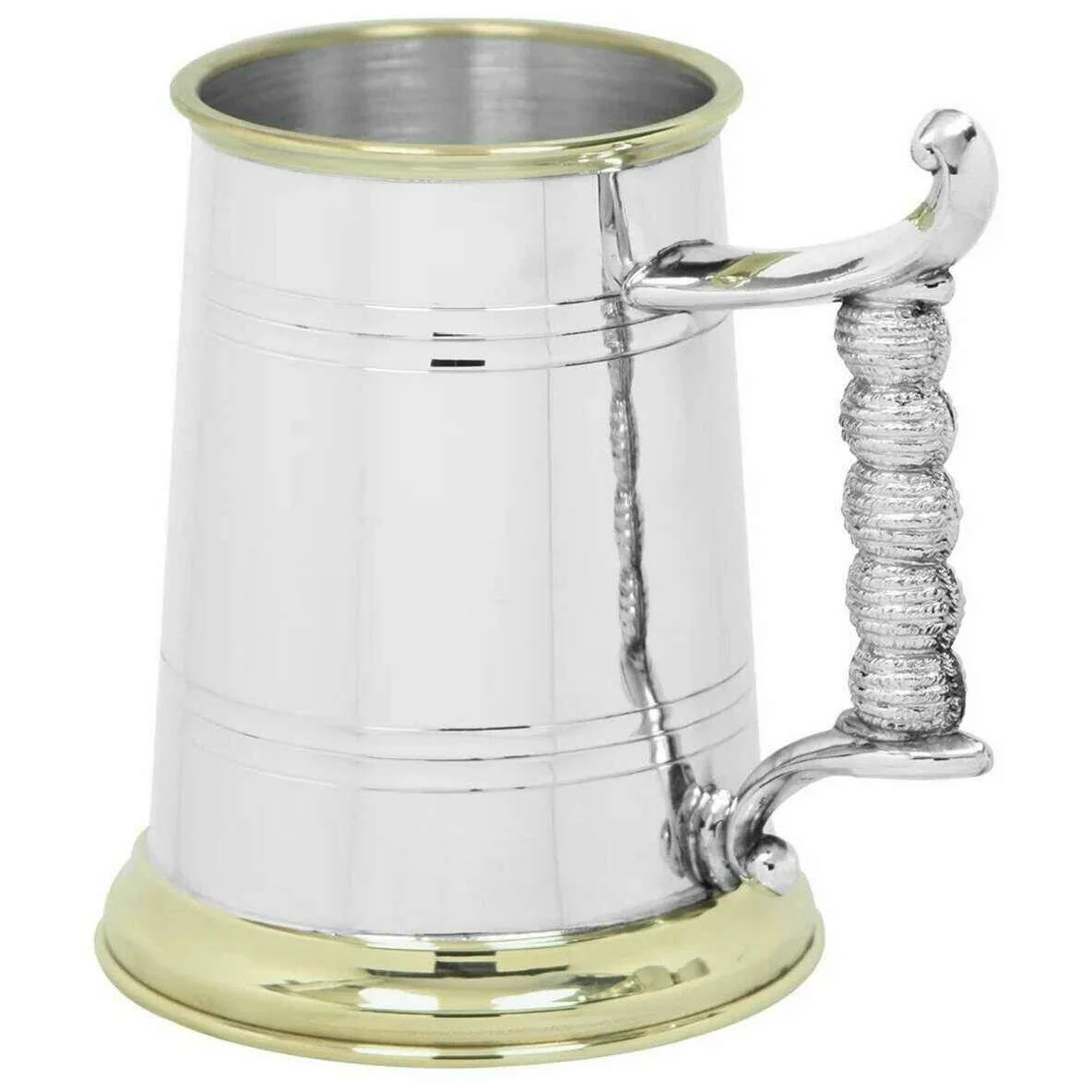 English Pewter Company 1pt Yorkshireman Tankard - Silver/Gold - Image 2