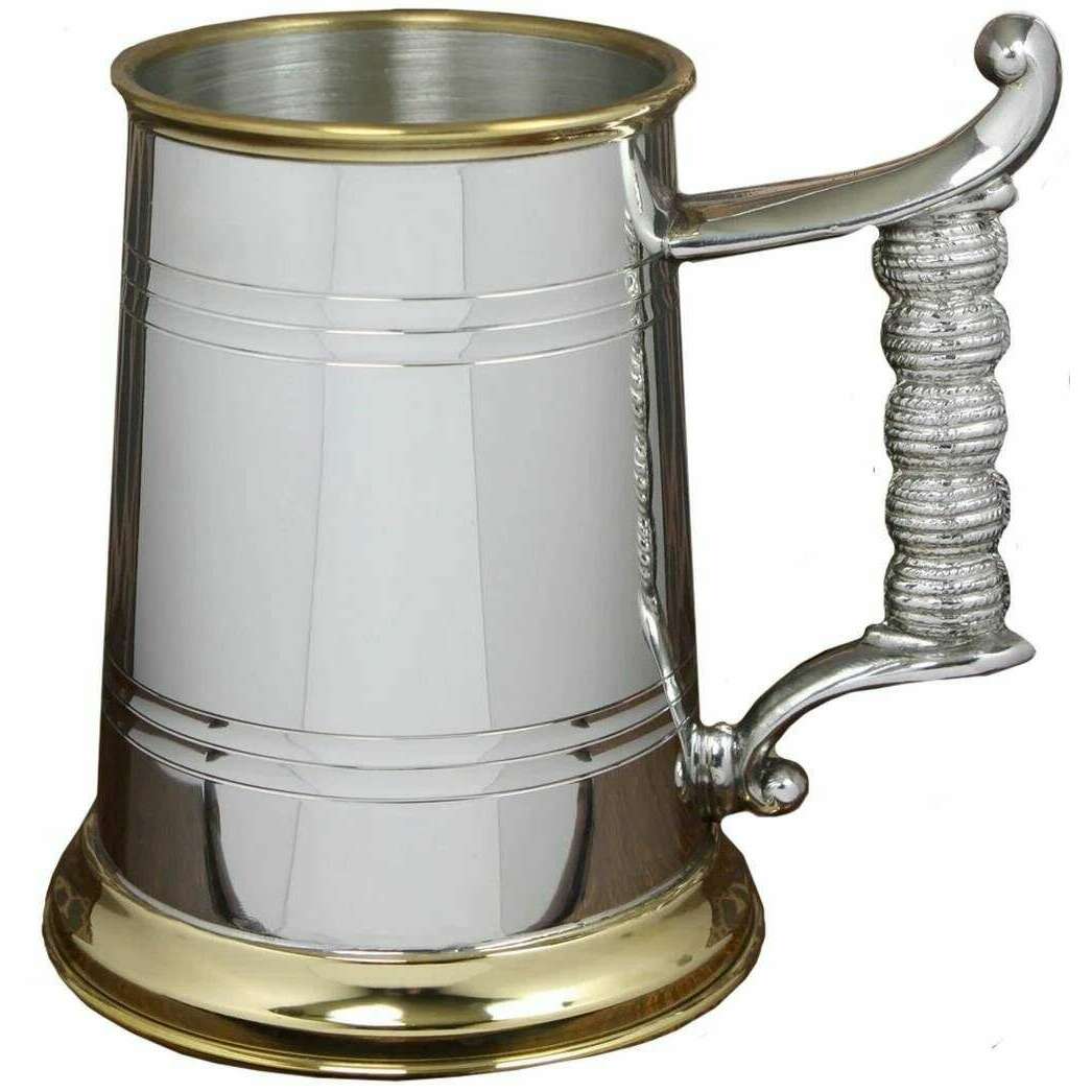 English Pewter Company 1pt Yorkshireman Tankard - Silver/Gold - Image 3