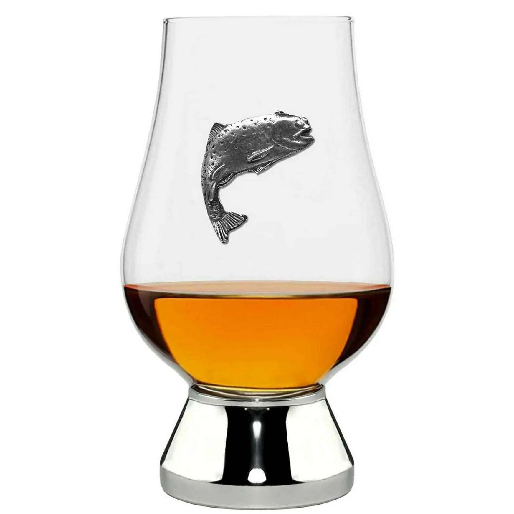 English Pewter Company 200ml Pewter Glencairn Salmon Glass - Clear/Silver - Image 2