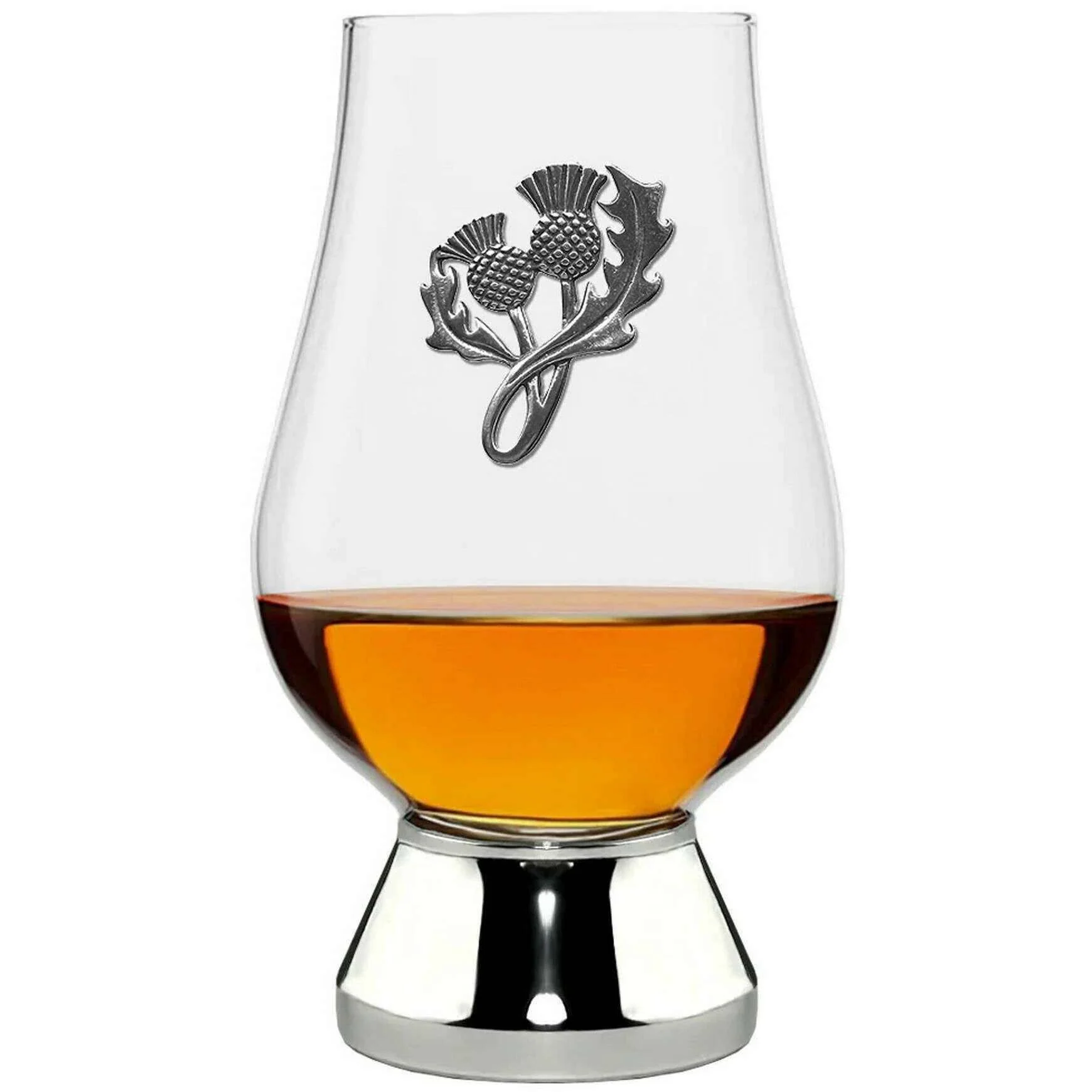 English Pewter Company 200ml Pewter Glencairn Thistle Glass - Clear/Silver - Image 2