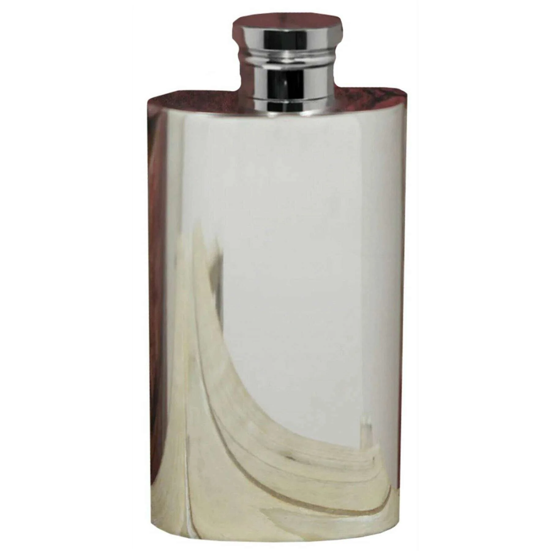 English Pewter Company 2oz Plain Top Pocket Hip Flask - Silver - Image 3