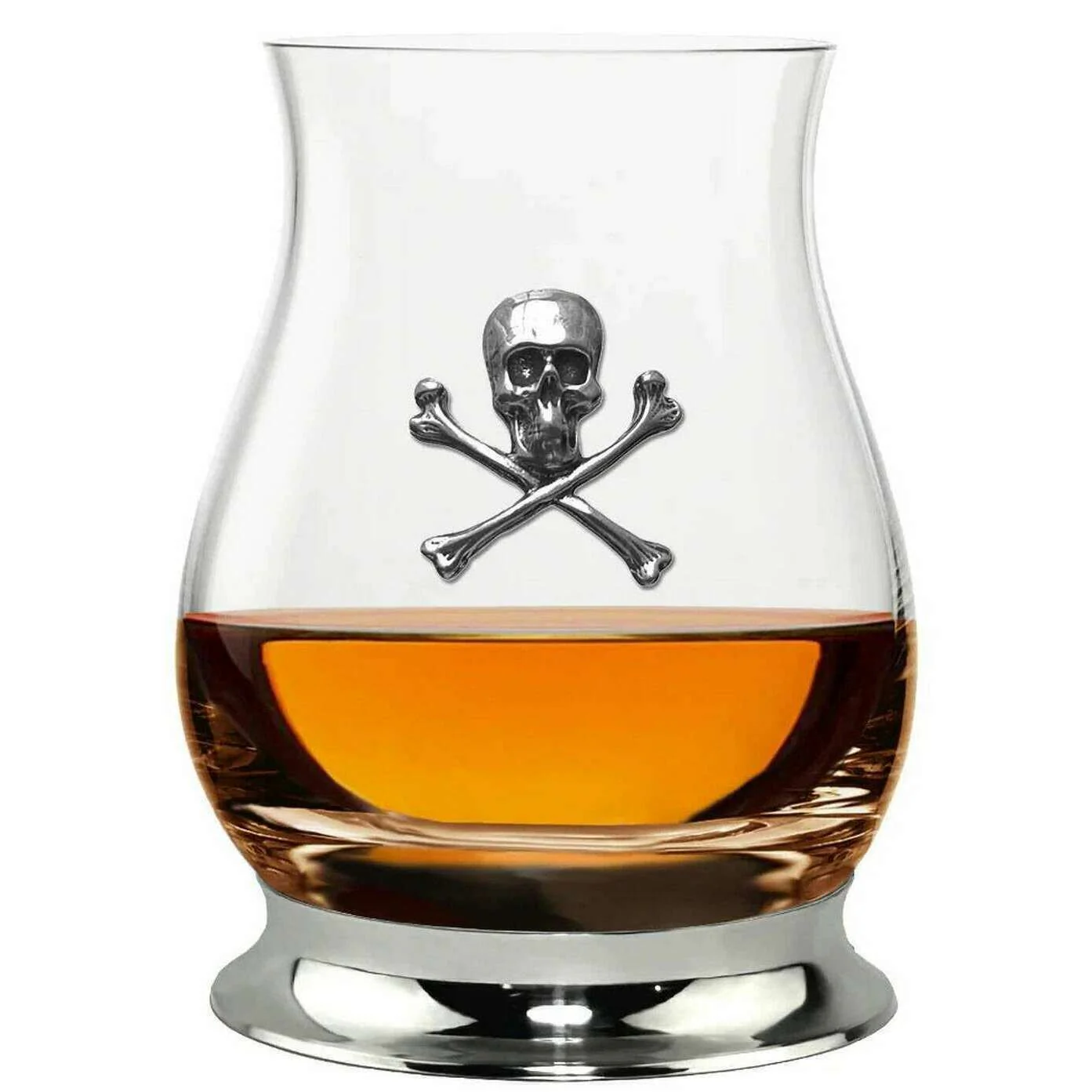 English Pewter Company 350ml Pewter Glencairn Poison Whisky Mixer Glass - Clear/Silver - Image 2