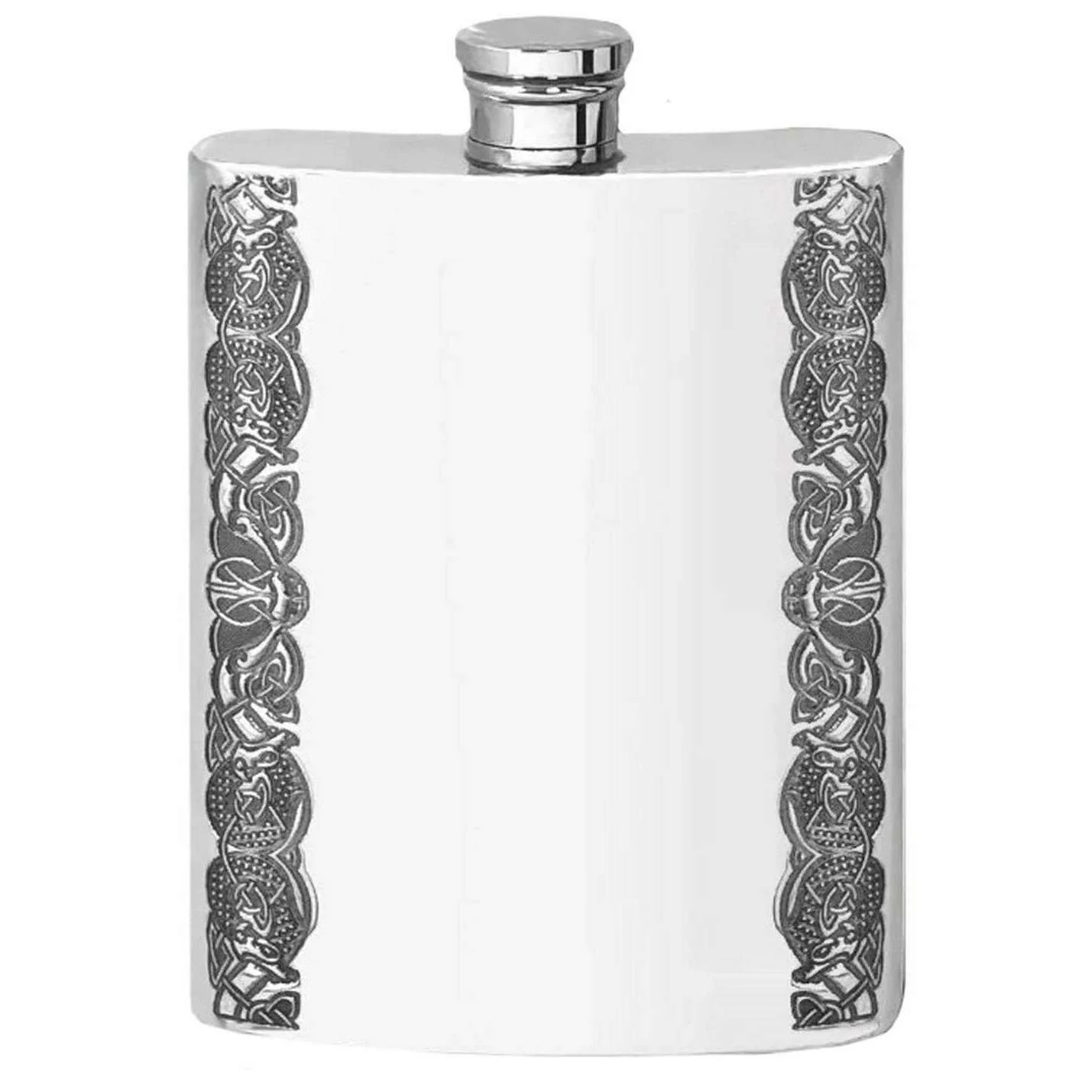 English Pewter Company 4oz Celtic Hip Flask - Silver
