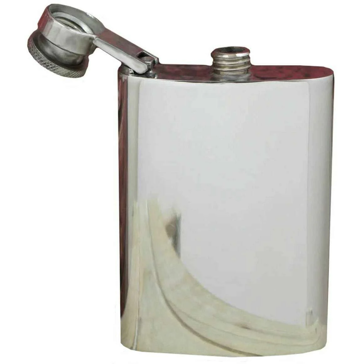 English Pewter Company 4oz Plain Captive Top Flask - Silver - Image 3