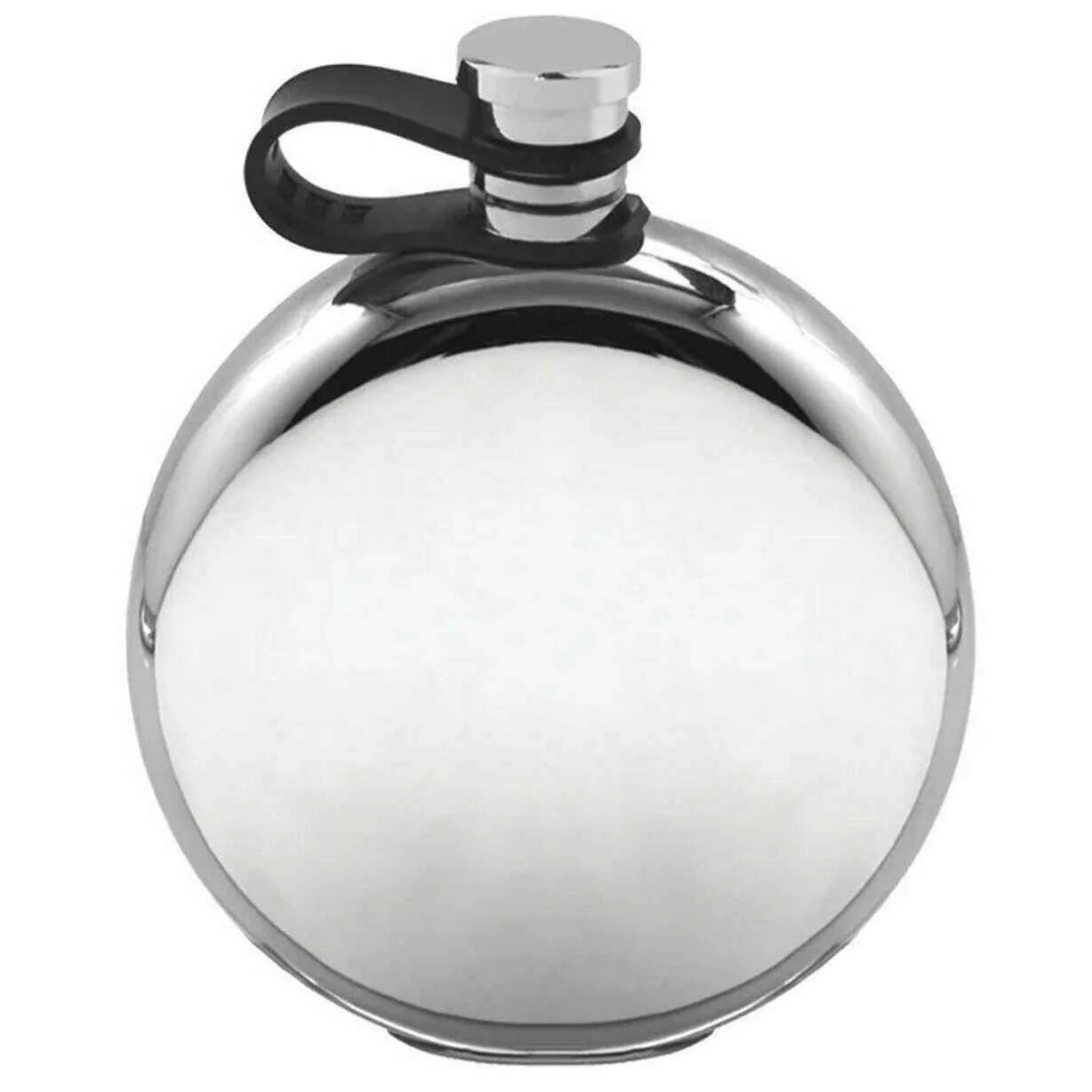 English Pewter Company 4oz Plain Round Flexi Cap Hip Flask - Silver