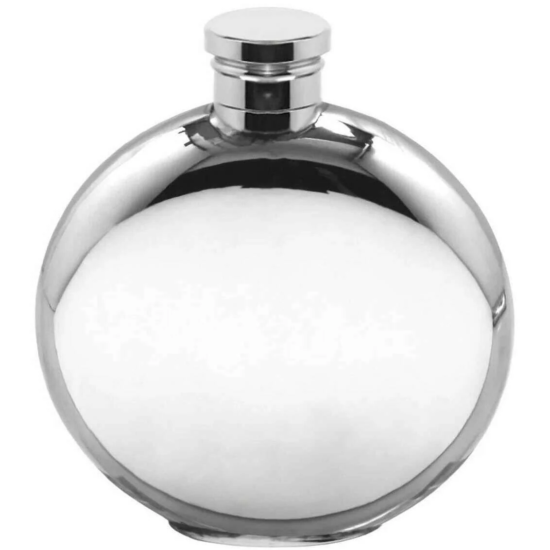 English Pewter Company 4oz Plain Round Hip Flask - Silver